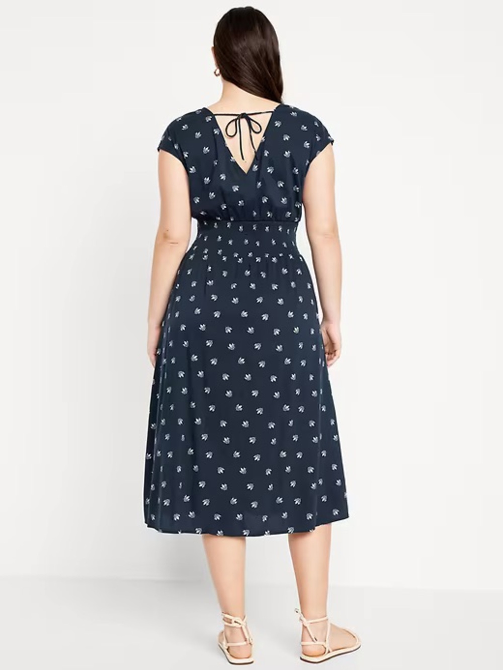 Old Navy Petite Waist-Defined Midi Dress - Picture 3 of 12